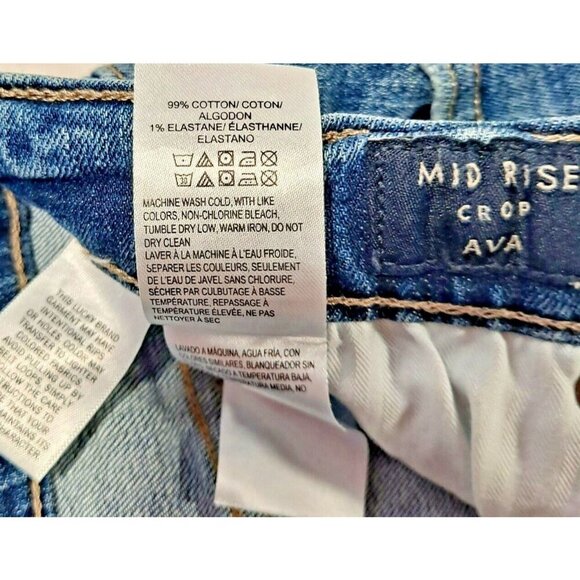 Lucky Brand Mid Rise Crop Ava Ankle Medium Blue Wash Denim Jeans Size 8/29 EUC - Picture 3 of 10